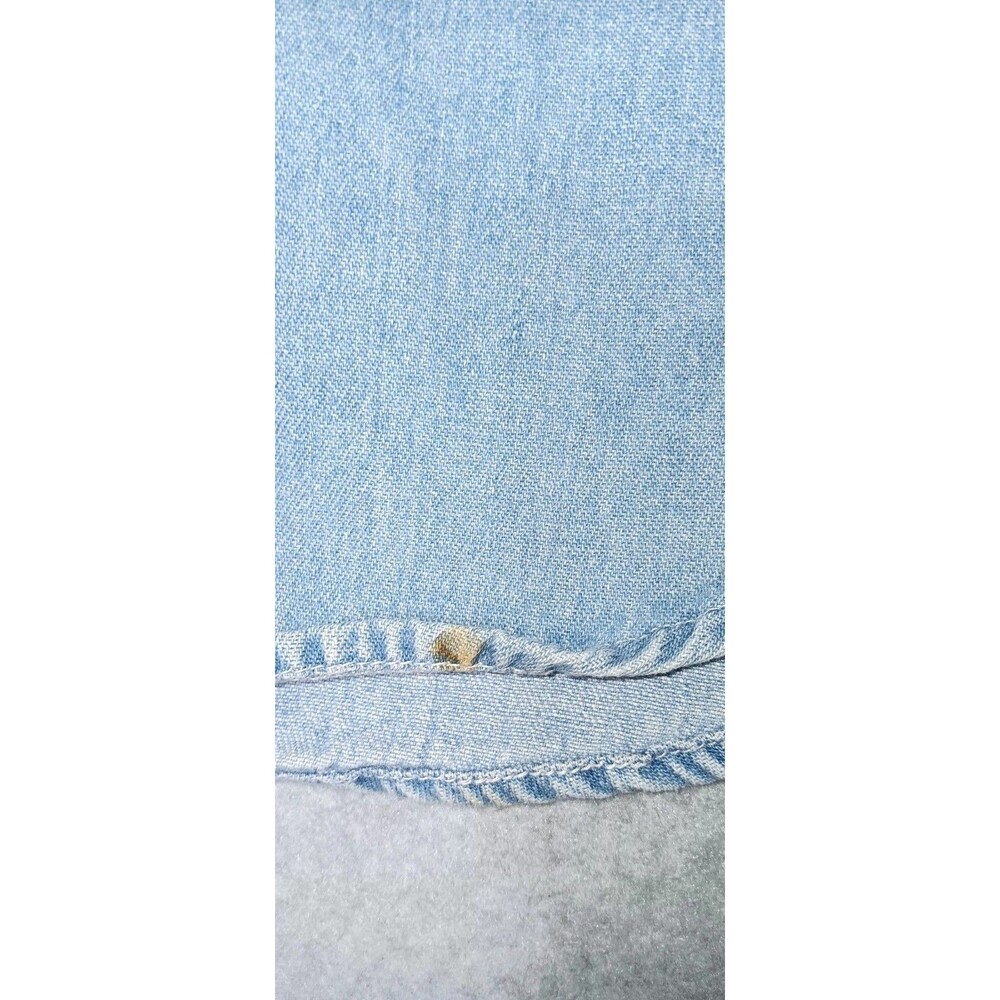 Vintage Andrews Blues Embroidered Button Up Denim Jean Shirt Womens Medium Teddy - Picture 16 of 16